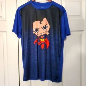 Superman print Tshirt. Blue. Large.